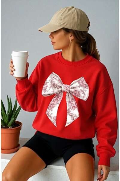 ArtYus Унисекс суитшърт с дълъг ръкав, панделка отпред и трансферно отпечатан...