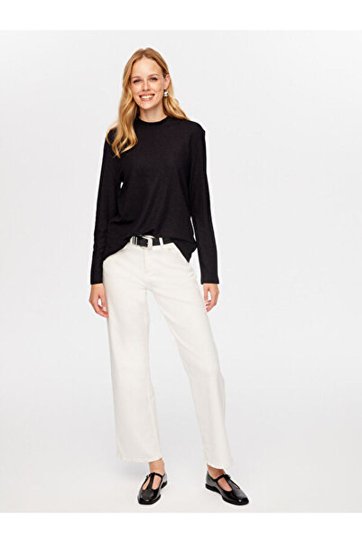 Faik Sönmez Simli Yuvarlak Dik Yaka Uzun Kol T-Shırt W26TSH076