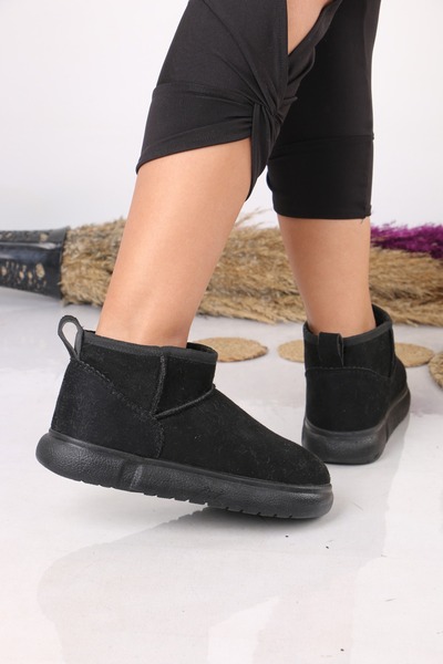 Sembu Mini Süet Yarım Bot Içi Tüylü Düz Taban Kadın Ayakkabı