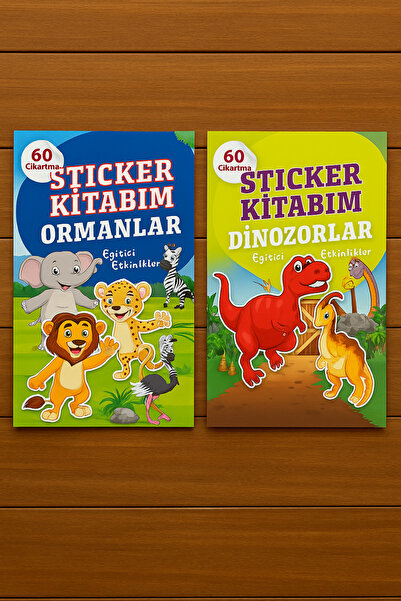 ANI OFİS KIRTASİYE A K كتاب ملصقات مع 60 ملصقًا - كتاب أنشطة تعليمية (الديناص...