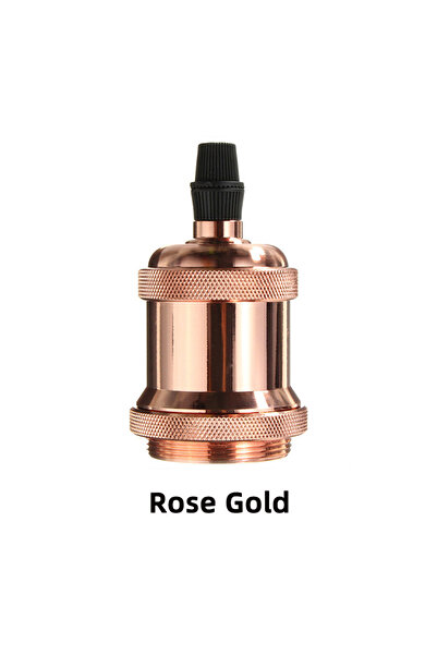 Choice6 مصباح عتيق بلون الذهب الوردي، حامل مصباح لولبي من نوع إديسون، قاعدة ل...