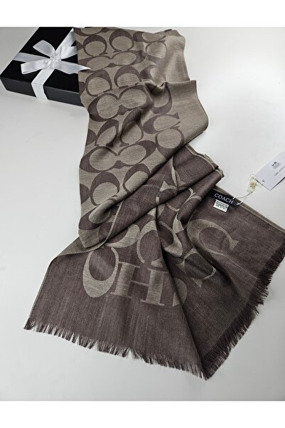 Webinay Home C Desen A Kalite Çift Taraflı Yün İpek Şal Orjinal Yün Şal Silk Scarfs Hijab Uzun Etiket