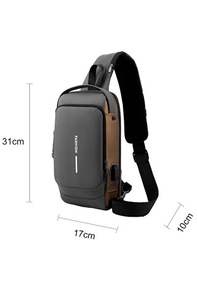 Axroad Mall Men's Shoulder Bag, Cross-body Bag with USB Charging Port, Anti-theft Buckle, Adjustable