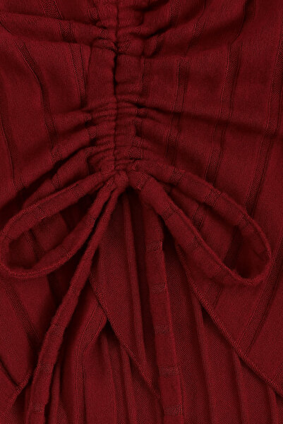 Wild Flower Round Neck Draped Long Sleeve Knit Blouse – Modest Fashion Matching Stylish Women's Top