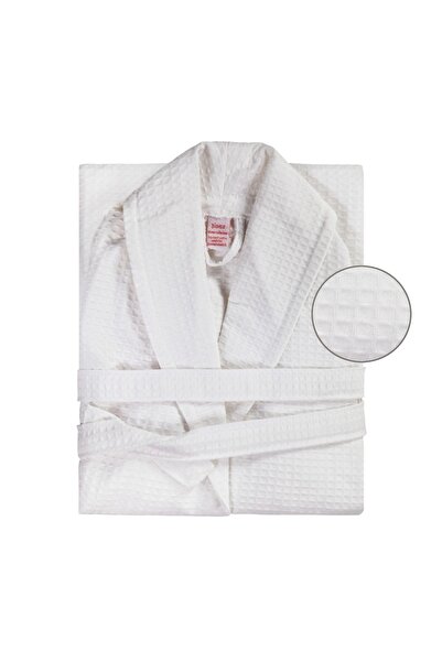 Bianca Bathrobe for Hotel, Honeycomb Model, 100% Cotton, White, Size S/M