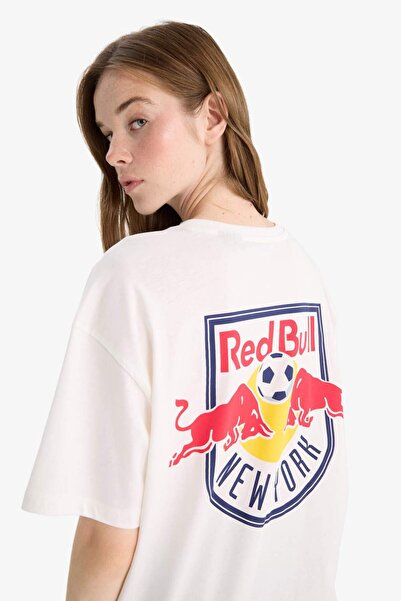 DeFacto Tricou cu mânecă scurtă, cu imprimeu pe spate, cu gât lat, MLS, F8633AX25HS