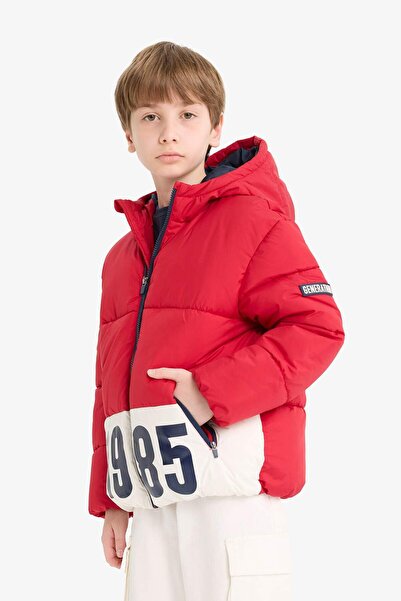 DeFacto Boy's Waterproof Hooded Zippered Puffer Jacket E9021A825Wn