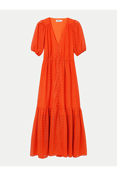 Desigual Γυναικείο Καλοκαιρινό Φόρεμα 24SWVW05 Πορτοκαλί