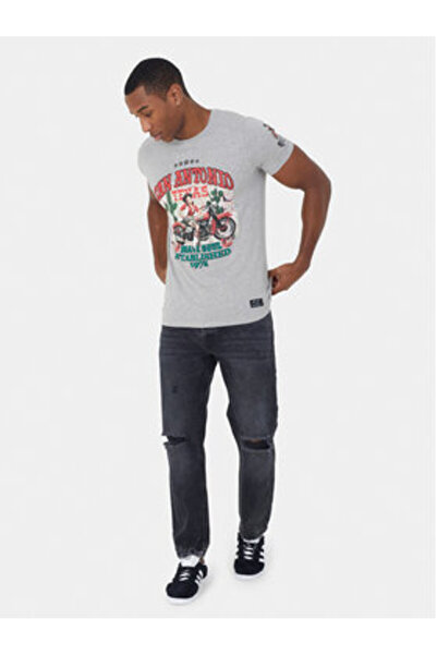 Brave Soul Ανδρικό T-Shirt MTS-149PINUP Γκρι