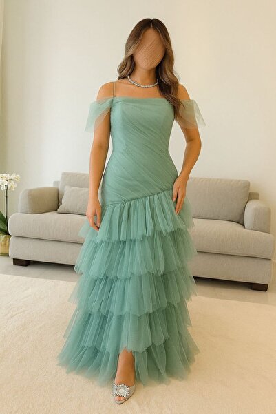 Generic Tiered ruffle chiffon dress