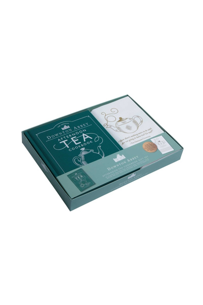 Weldon Owen The Official Downton Abbey Afternoon Tea Cookbook Gift Set [Book ] Tea Towel]