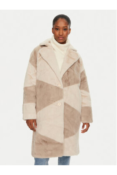 Bomboogie Γυναικείο Παλτό από Δέρμα Προβάτων CW8698TFSB4 Μπεζ