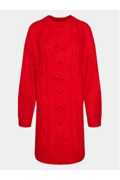 Brave Soul Γυναικείο Πλεκτό Φόρεμα LKD-555BERNARD Κόκκινο