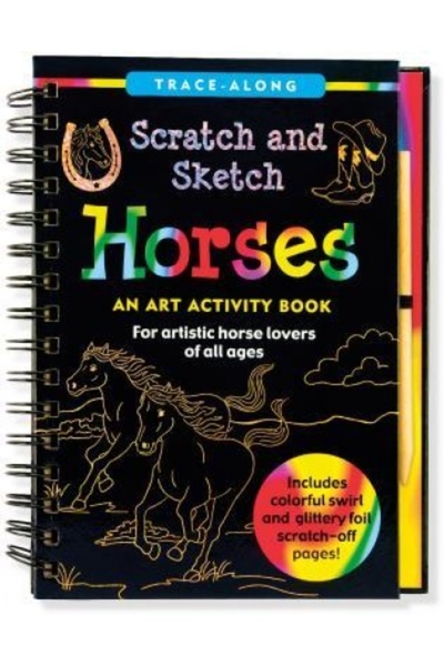 BIBLIOBAZAAR Scratch & Sketch Horses (Trace-Along): An Art Activity Book for Artistic Horse Lovers of All Ages