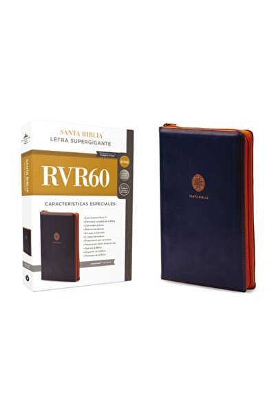 Vida Publ Rvr60 Santa Biblia Letra Supergigante, Leathersoft C/Cierre, Azul