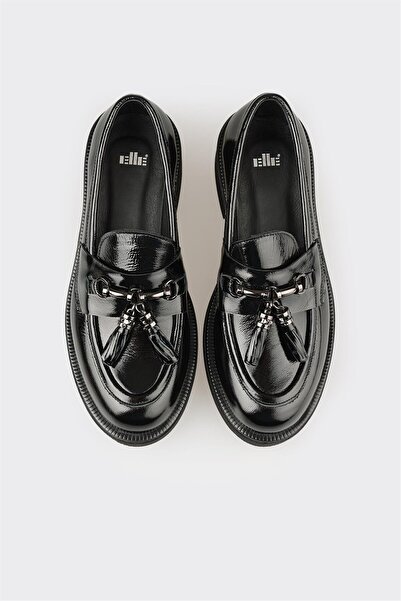 Elle Shoes Siyah Deri Kadın Günlük Ayakkabı