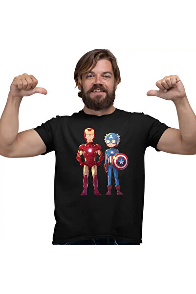 OEM Tricou Barbati Iron Man Rick and Morty Captain America