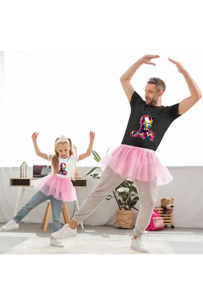 OEM Kids Girls Iron Man Geometric T-Shirt