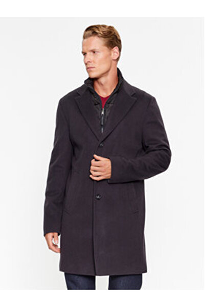BOSS Ανδρικό Μάλλινο Παλτό 50502250 Μπλε Σκούρο Μπλε