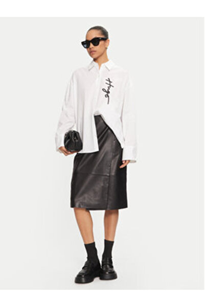 BOSS Γυναικεία Δερμάτινη Φούστα 50524021 Μαύρη