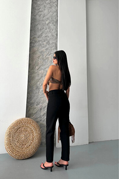 Wear Up Mom Fit Enzyme Stone Wash Jeans Pants Black D2006