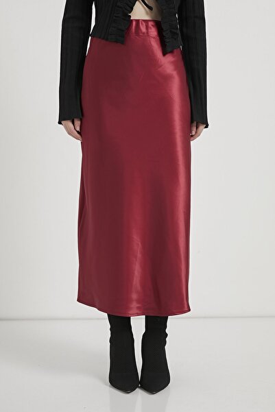 Arma Life Armalife 5014 Midi Satin Women's Skirt with Elastic Waist