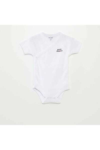 KIABI Pack of 3 bodysuits with crossover collar GREY