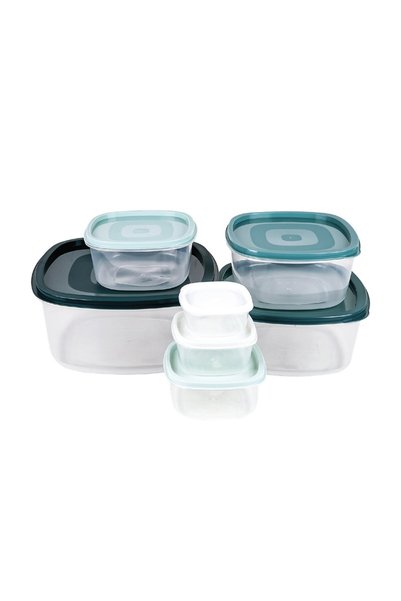 Home Plastic Square Food Container Set, 7pcs, 343002