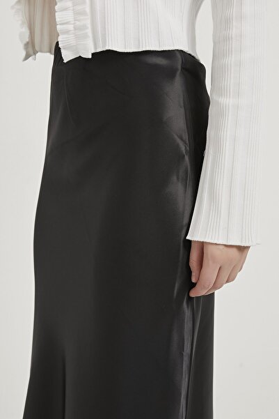 Arma Life Armalife 5014 Midi Satin Women's Skirt with Elastic Waist