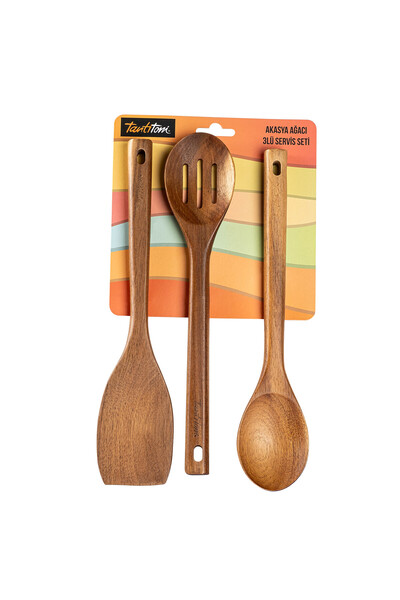 Tantitoni Acacia Wood 3-Piece Serving Set