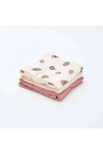 KIABI Pack of 3 muslin squares WHITE