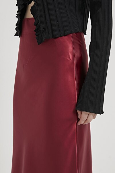 Arma Life Armalife 5014 Midi Satin Women's Skirt with Elastic Waist