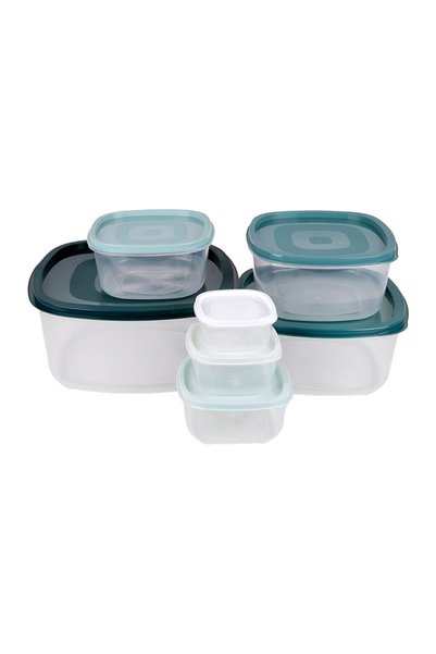 Home Plastic Square Food Container Set, 7pcs, 343002