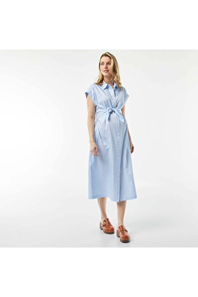KIABI Maternity shirt dress with tie fastening BLUE