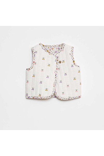 KIABI Floral patterned waistcoat WHITE