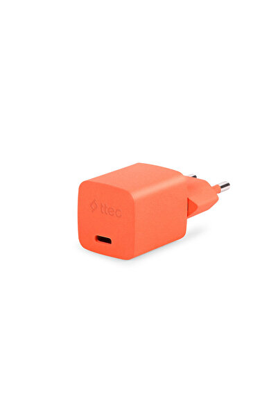 Ttec SmartCharger GAN 20W PD Seyahat Hızlı Şarj Aleti + USB-C - USB-C 3A Kablo Neon 2SCG20CN