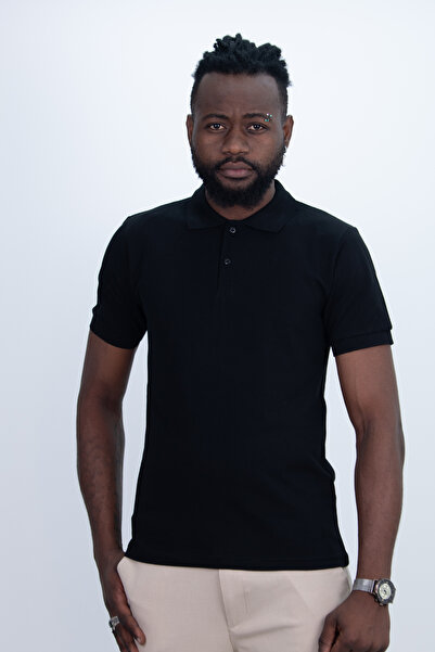 Das Uniform تي شيرت رجالي ذو قصة ضيقة وياقة بولو من قماش يسمح بمرور الهواء