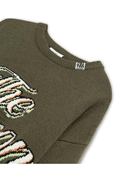 Twist Slogan Jakarli Raw Edge Sweater