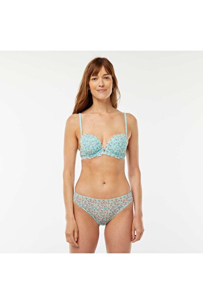 KIABI Three-tone printed lace briefs BLUE