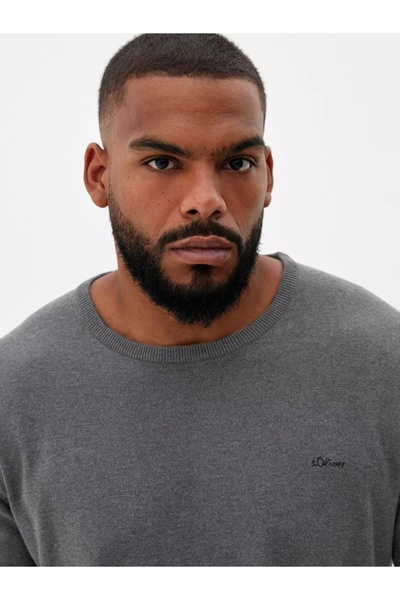 s.Oliver Big Sizes Men's sweater big sizes, with neckline at the base of the neck