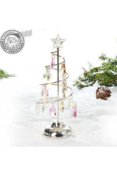 CHRISTMAS GIFTS Brad Craciun din sticla cu diamante 26 cm