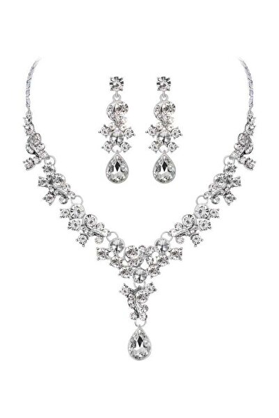 fun zone مجموعة قلادات مرصعة بأحجار الراين