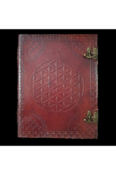 OEM Leather Journal | Handmade in India | Flower of Life Pattern | 33 × 25 × 2.5 cm *