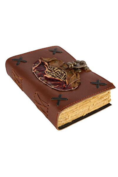 OEM Handmade leather journal "A life like the wind and the leaf" 18x13 cm - antiqued paper