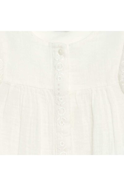 KIABI Cotton Gauze Blouse WHITE