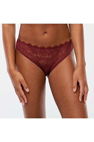 KIABI Openwork lace briefs with decorative jewel RED