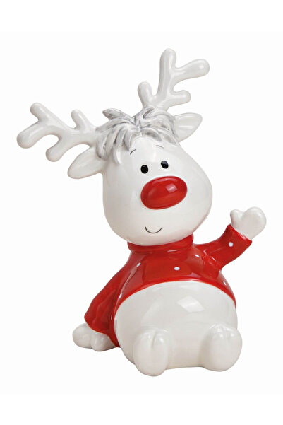 CHRISTMAS GIFTS Ren nas rosu decorativ Craciun 17 cm