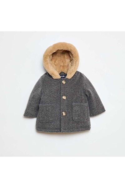 KIABI Coat with soft hood GREY