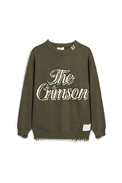 Twist Slogan Jakarli Raw Edge Sweater