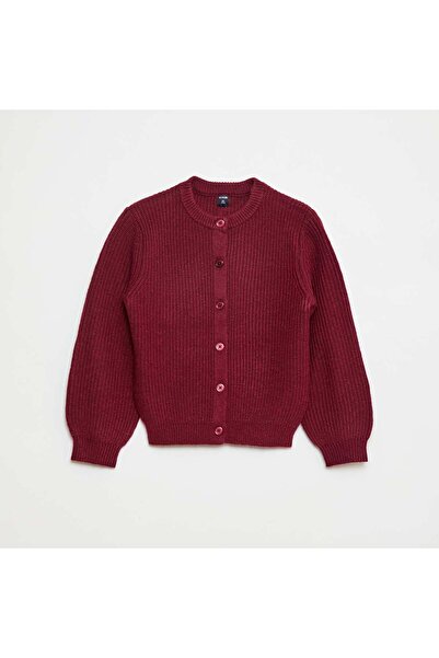 KIABI Chunky Knit Cardigan RED